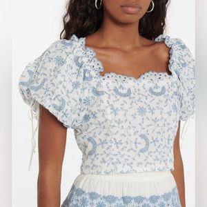 LOVESHACKFANCY Melina Broderie Anglaise Crop Top